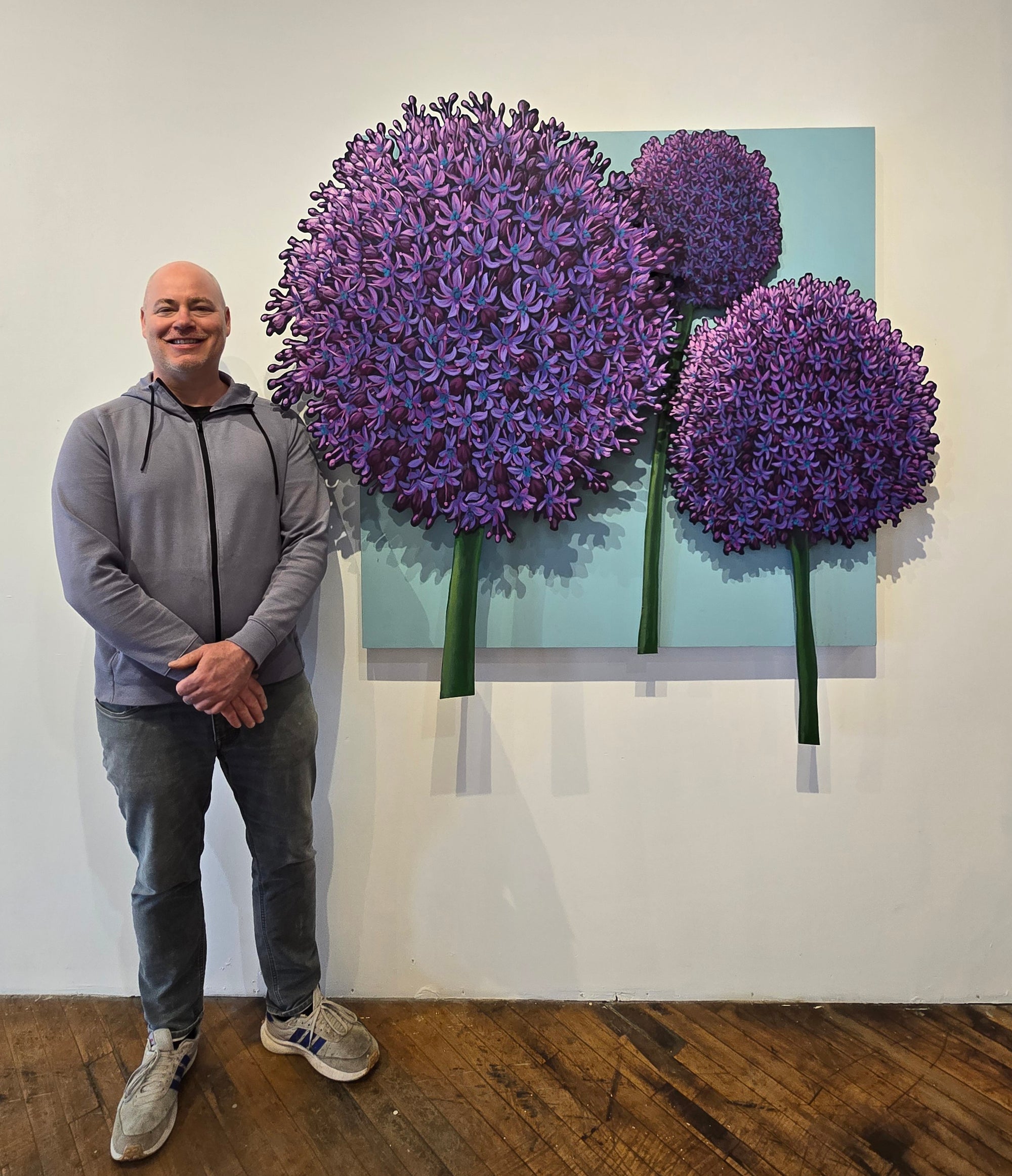 Alliums - 3 Dimensional Original Painting    AVAILABLE