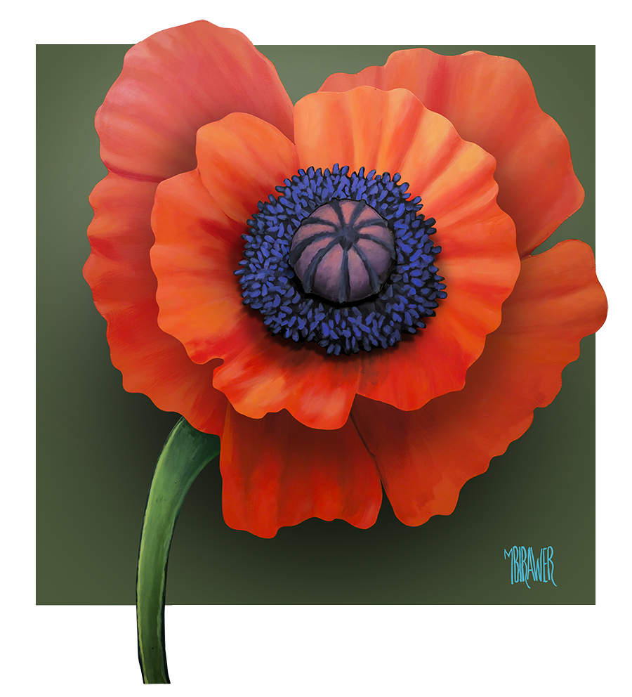 Poppy - 3 Dimensional Original Painting    AVAILABLE