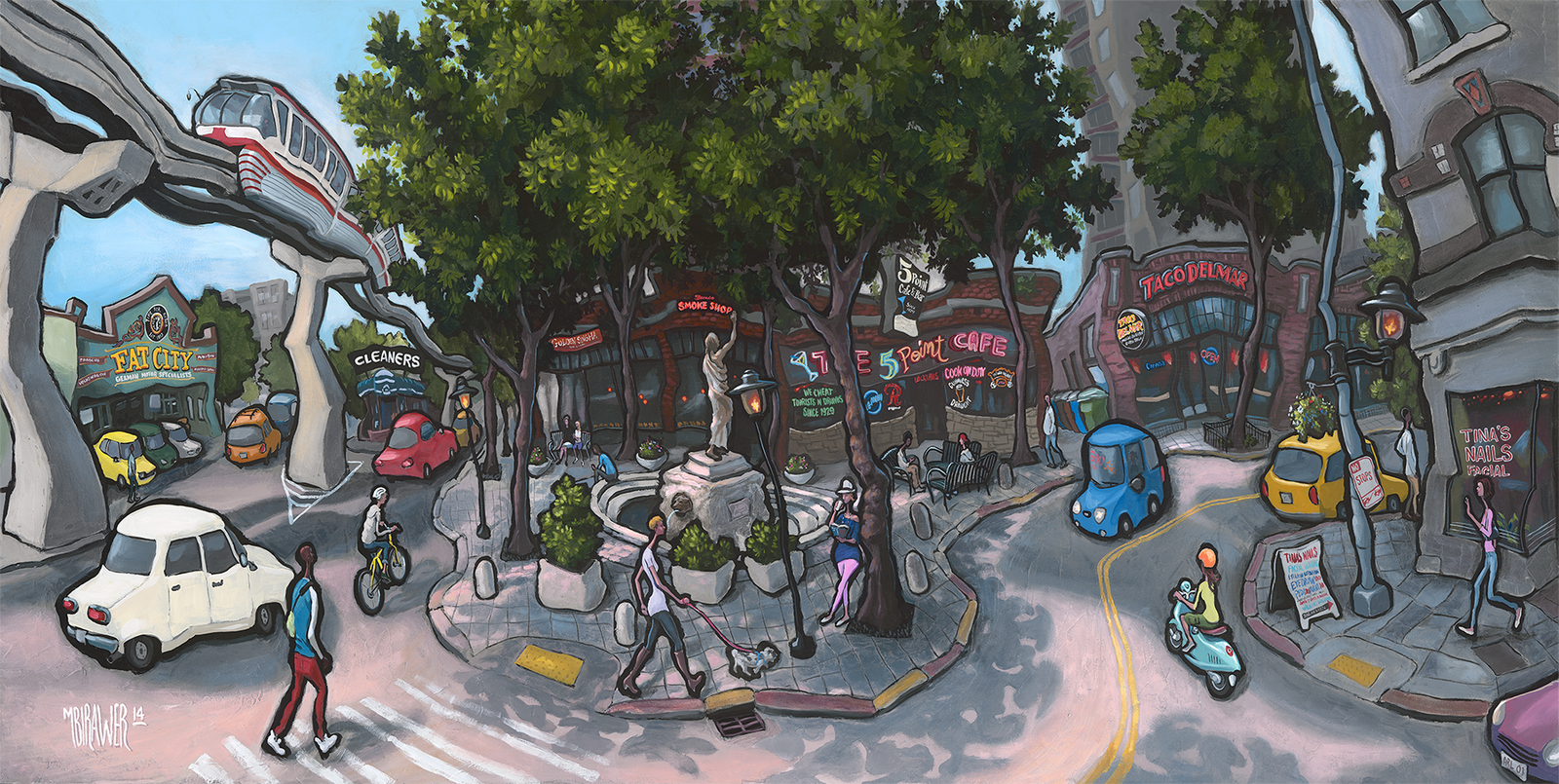 5 Point Cafe Original Painting