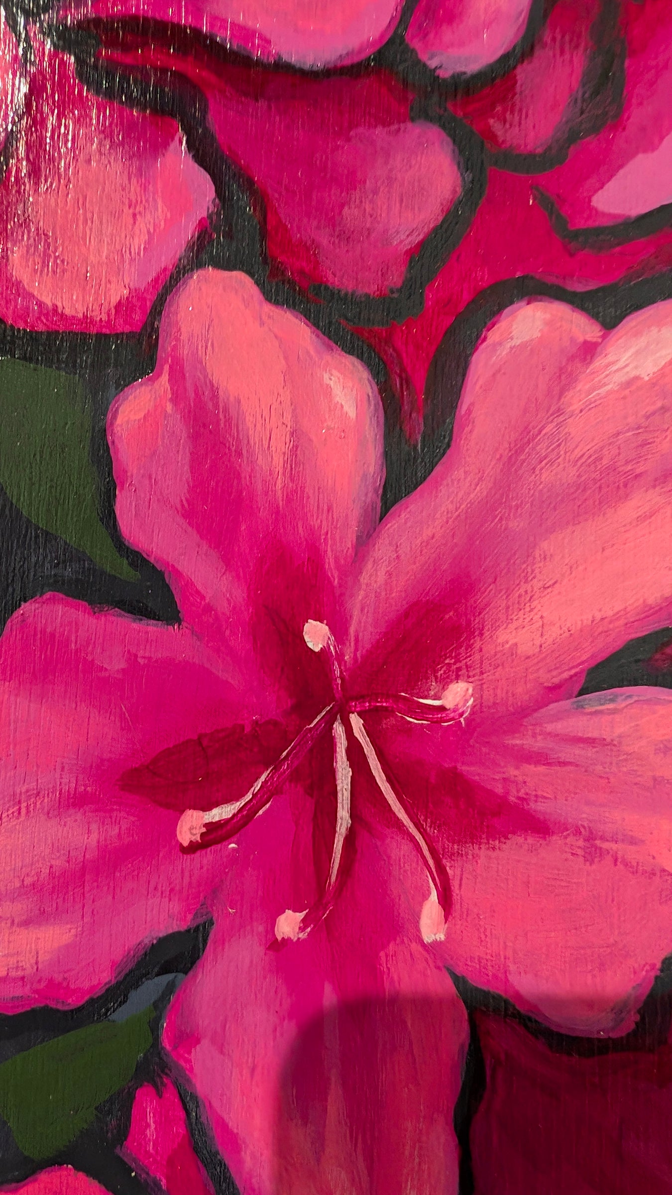 Azaleas In Magenta Original Painting