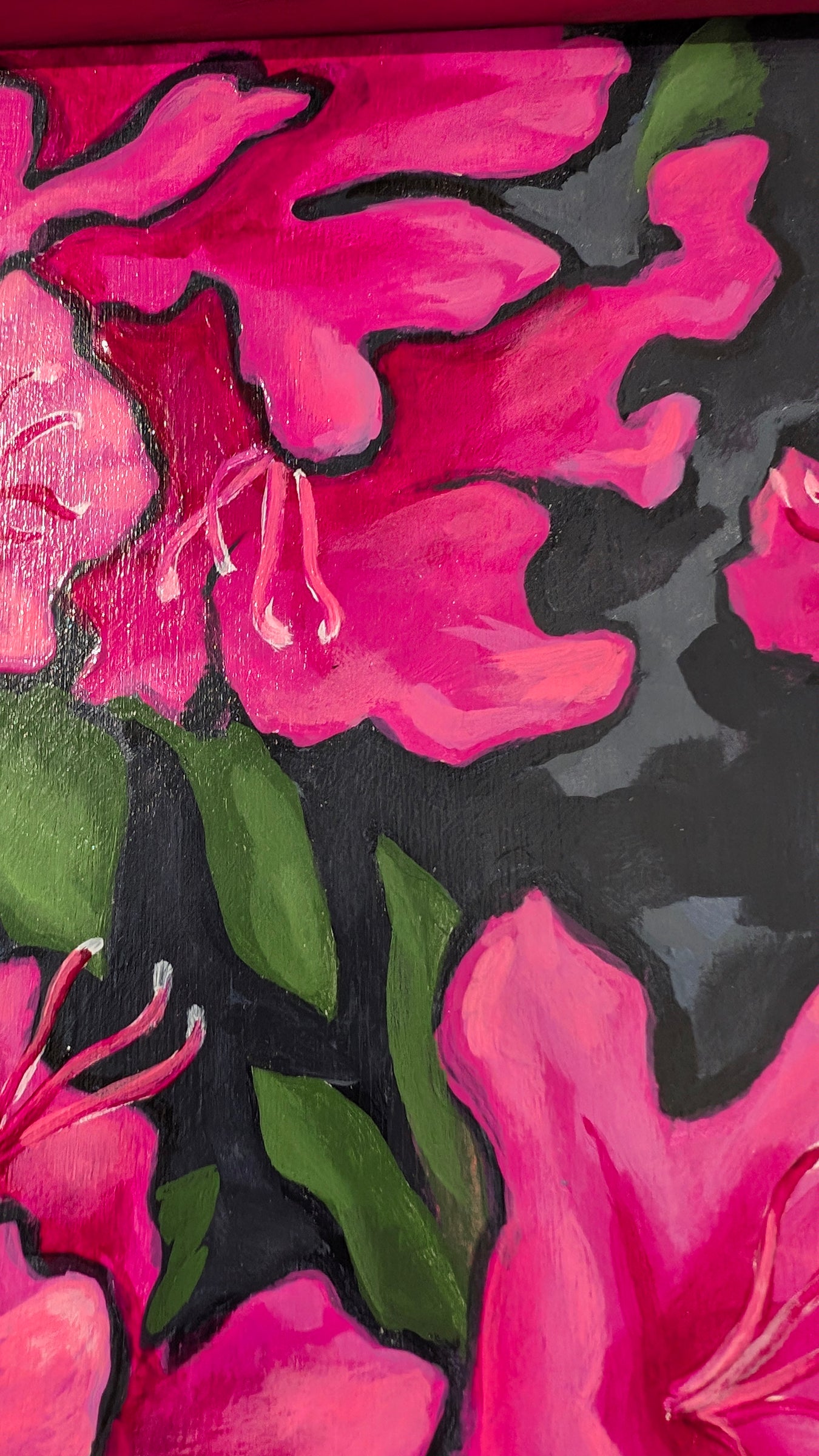 Azaleas In Magenta Original Painting