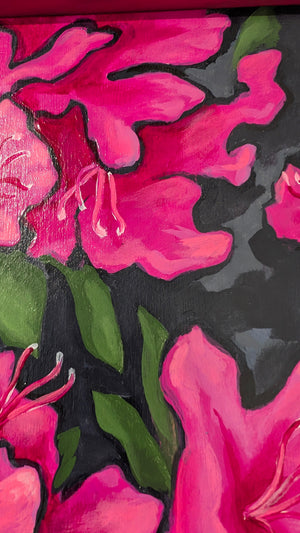 Azaleas In Magenta Original Painting   AVAILABLE