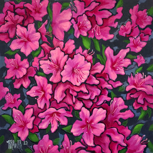 Azaleas In Magenta Original Painting