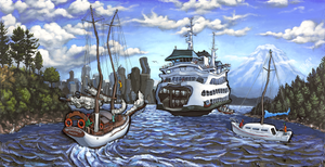 Bainbridge Island Ferry Original Painting