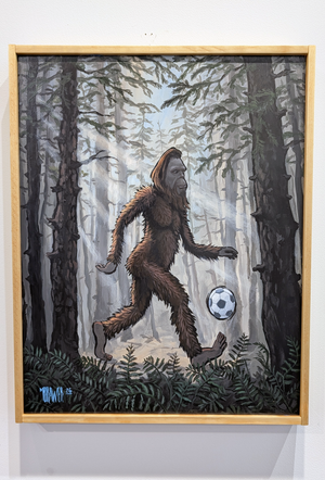Big Foot on Nature's Pitch - Original Painting   AVAILABLE