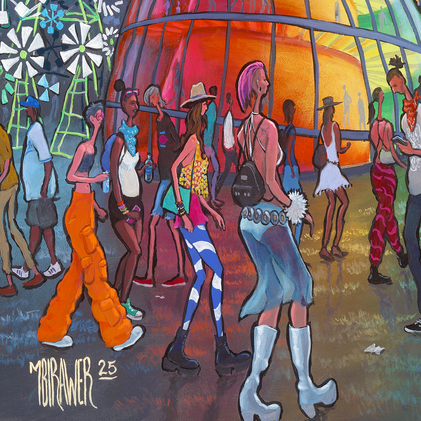 Coachella Music Festival - Original Painting - Michael Birawer