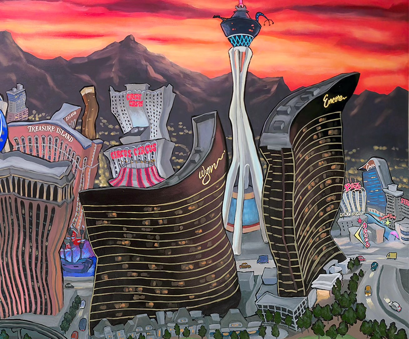 Las Vegas Skyline Original Painting