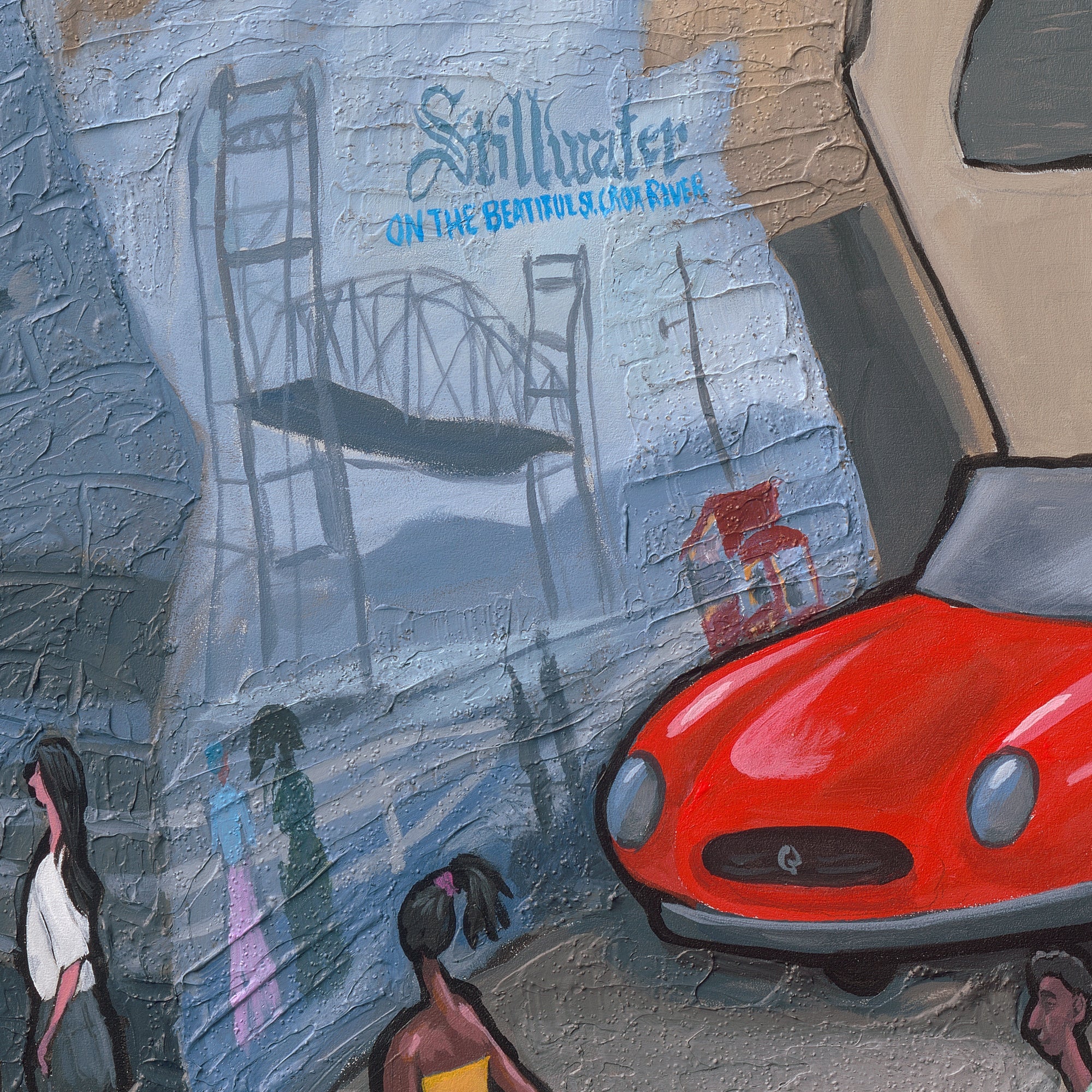 絵画★candy★ホットミルク　フィスカルス村 Candyland - Stillwater Original Painting - Michael Birawer