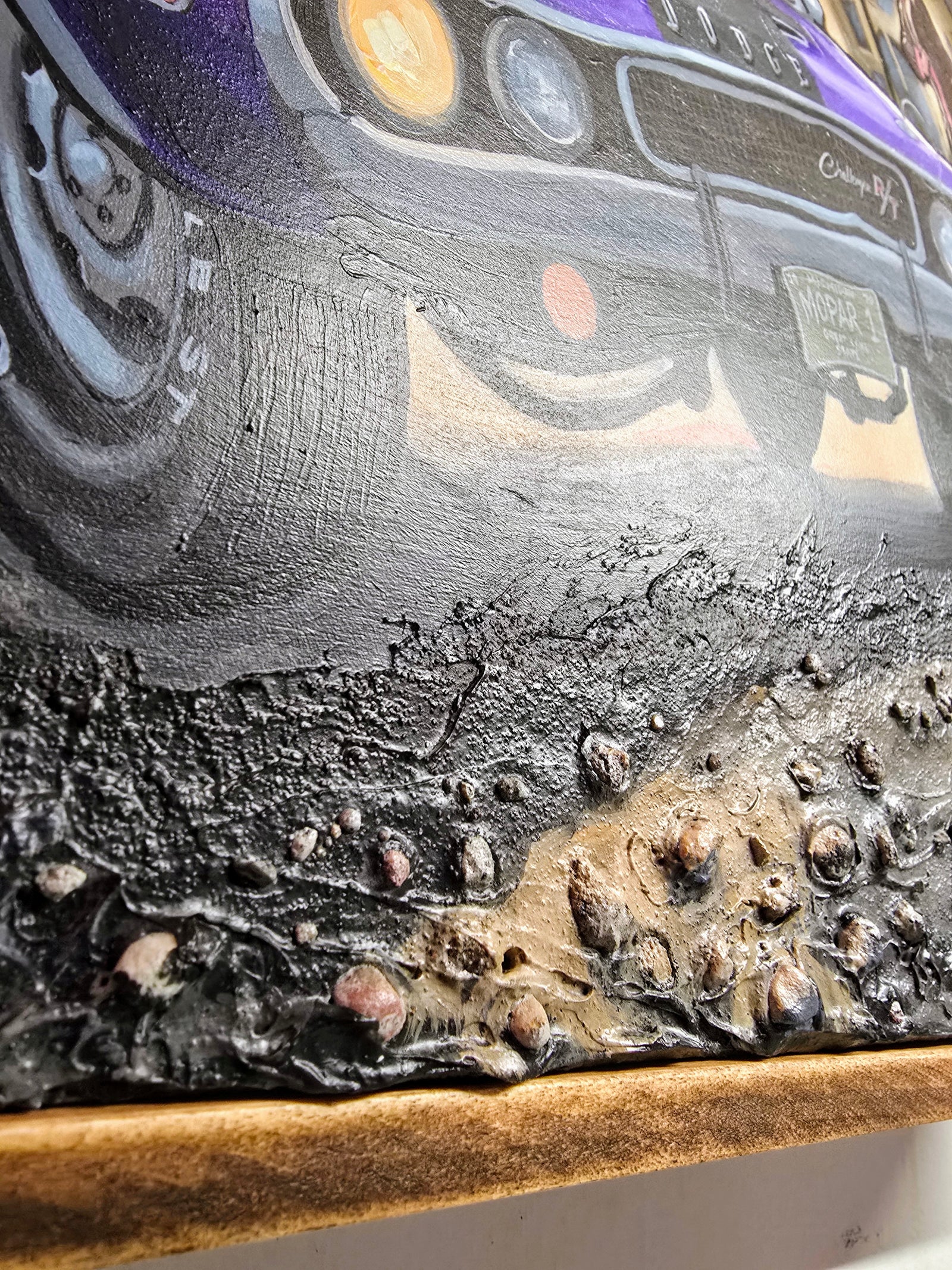 Dodge Challenger In Downtown Detroit - Original Painting