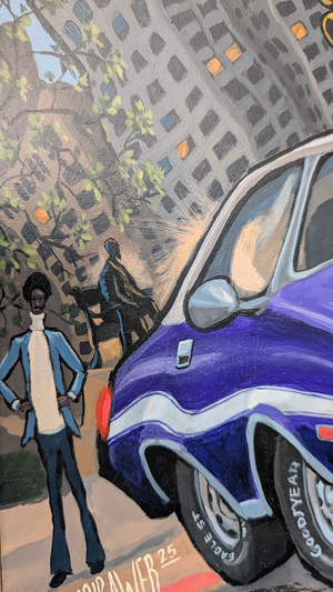 Dodge Challenger In Downtown Detroit - Original Painting