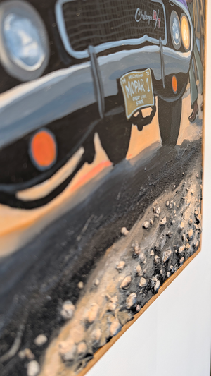 Dodge Challenger In Downtown Detroit - Original Painting