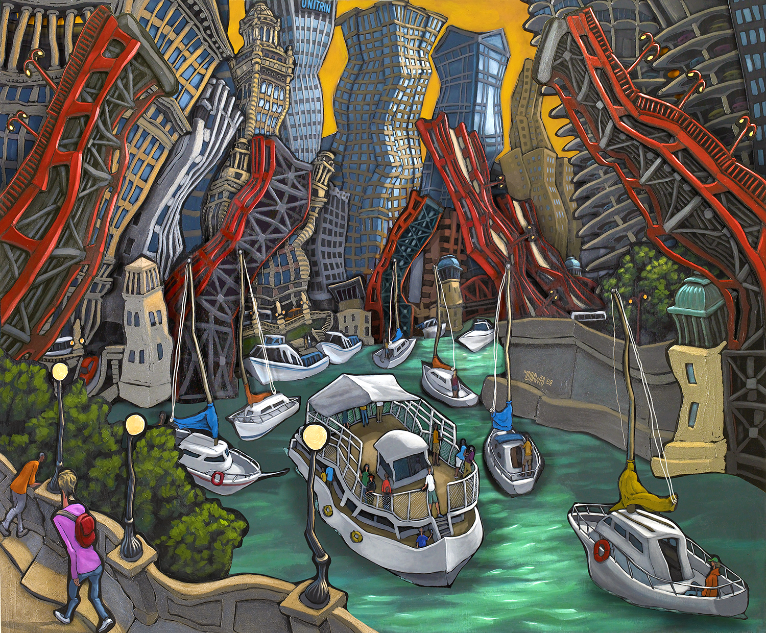 Chicago River Original Painting