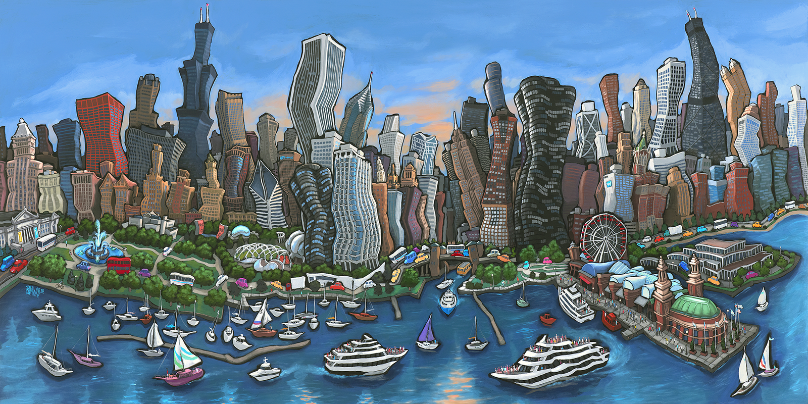 Chicago Skyline Original Painting