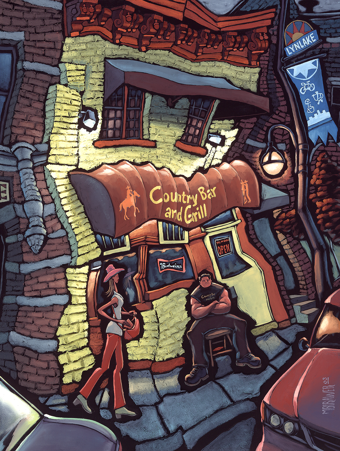 Country Bar Original Painting