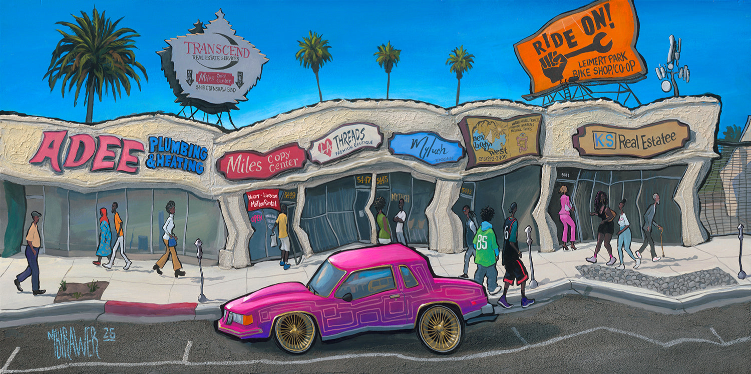 Cutlass G-Body In Crenshaw LA - Original Painting - Michael Birawer