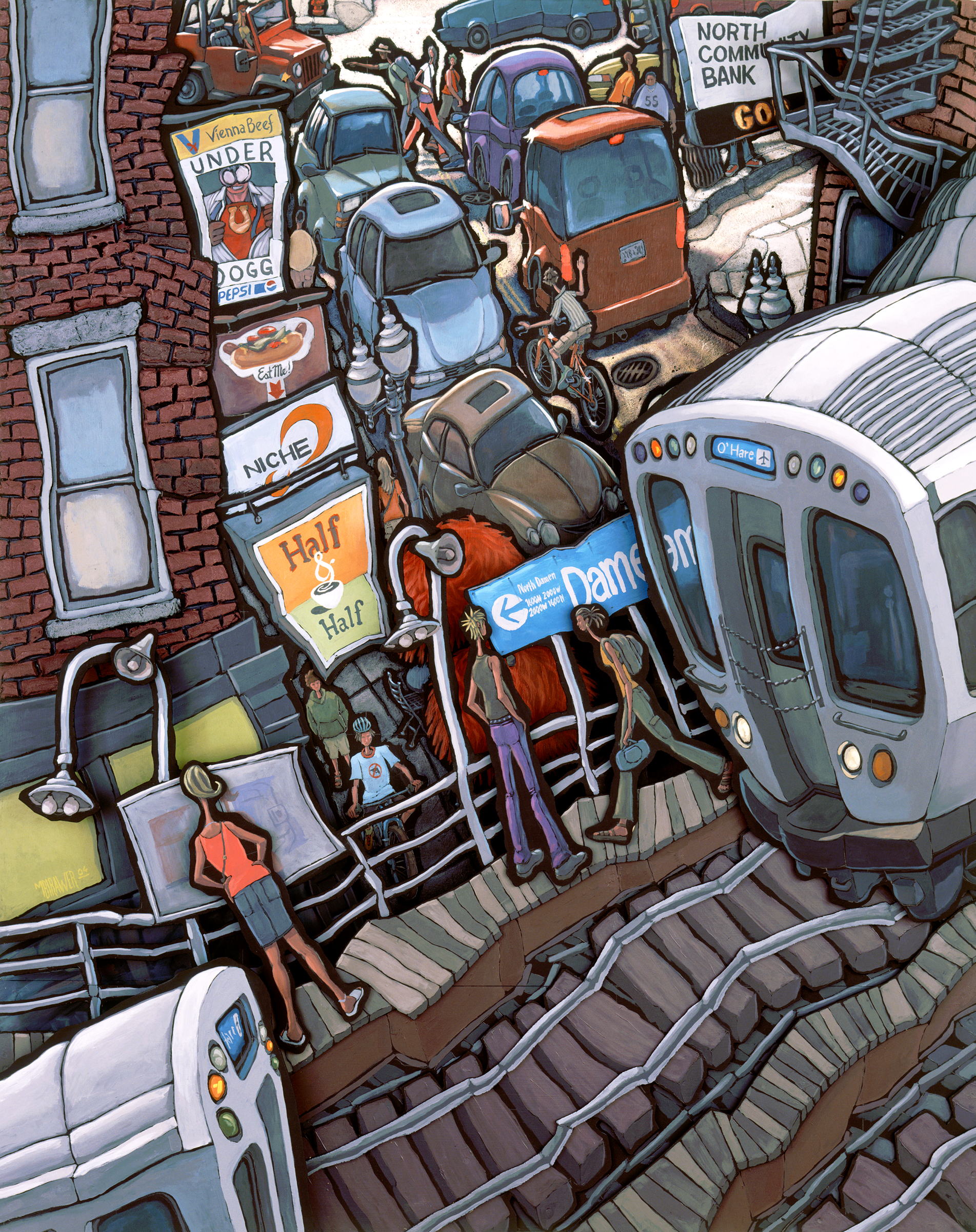 Damen & North - Chicago Original Painting  AVAILABLE
