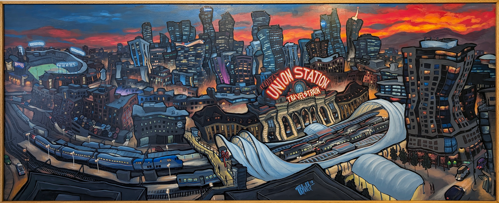 Summer Night In Downtown Denver - Original Painting