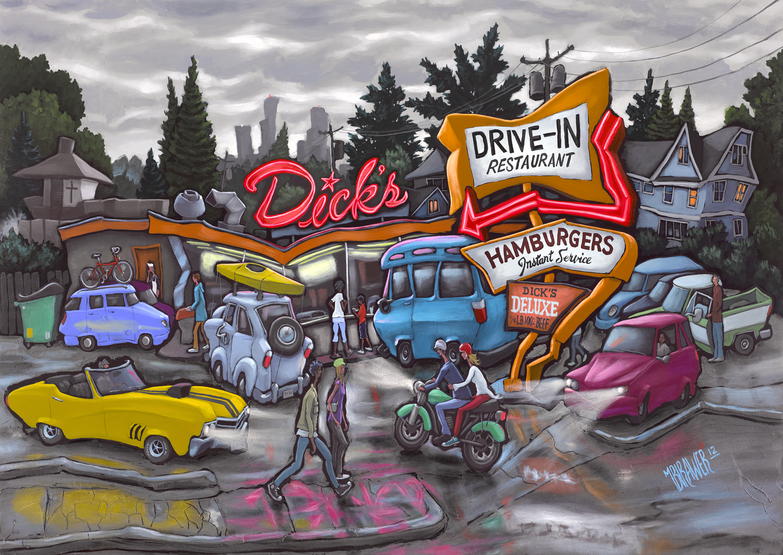 Dick's Drive-In  Original Painting