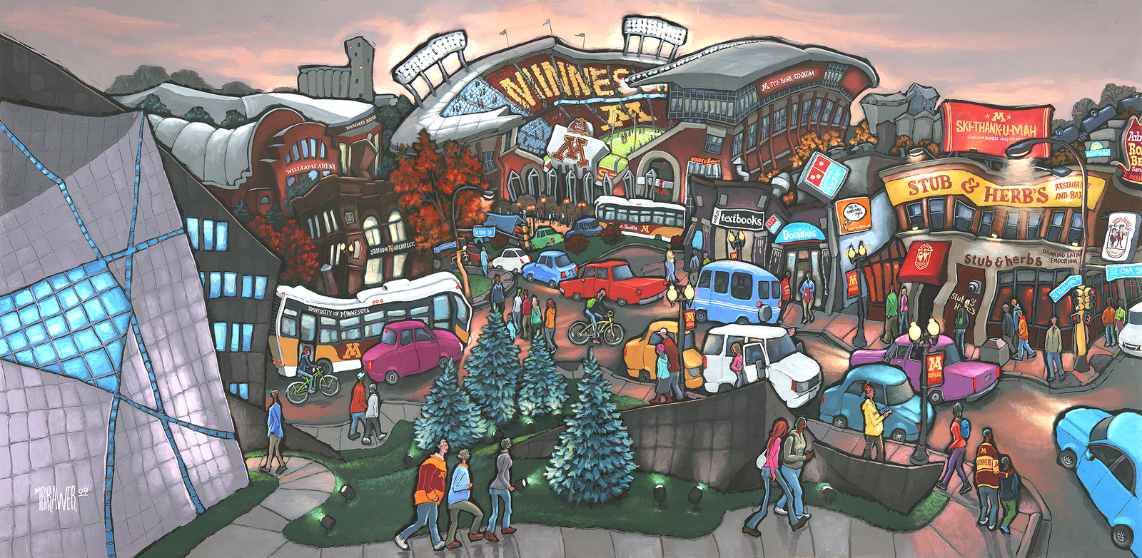 Evening at the Bank Original Painting