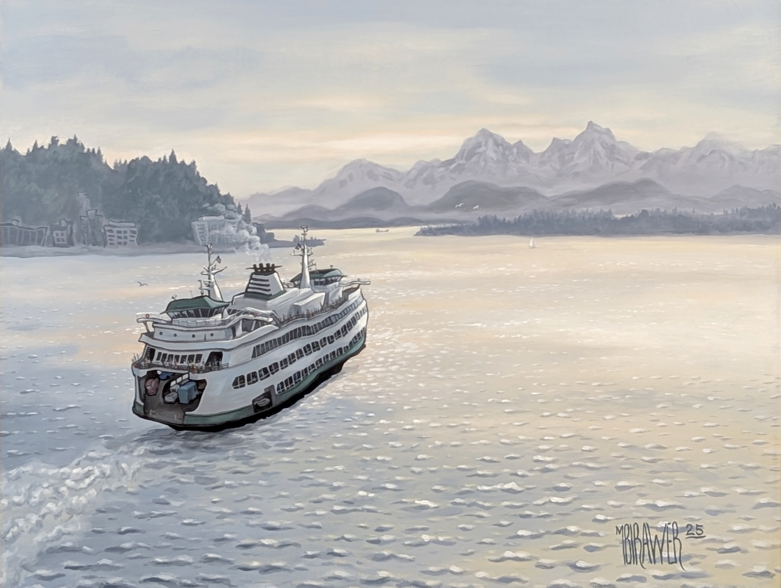 Afternoon Ferry - Seattle Original Painting