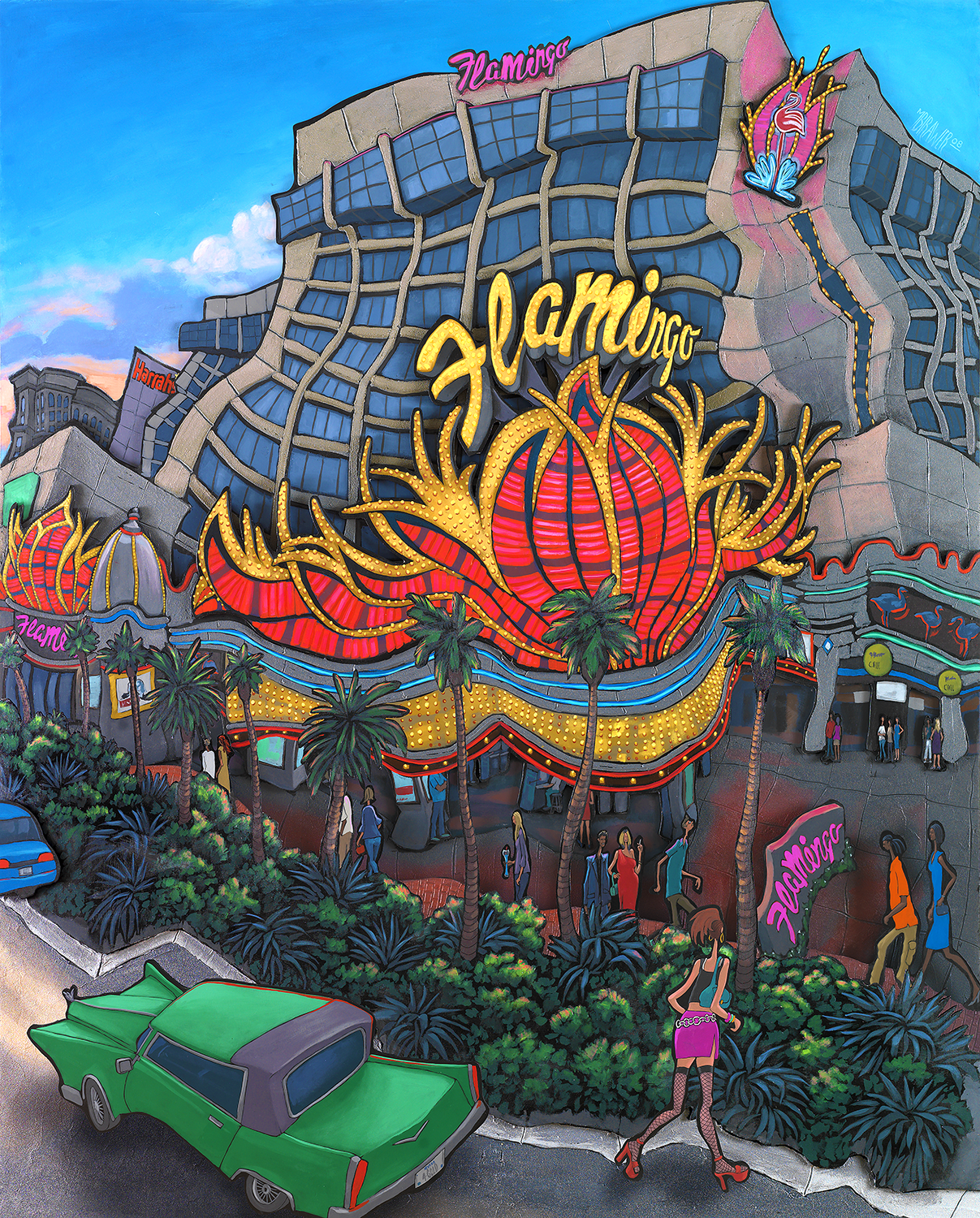 Flamingo Original Painting