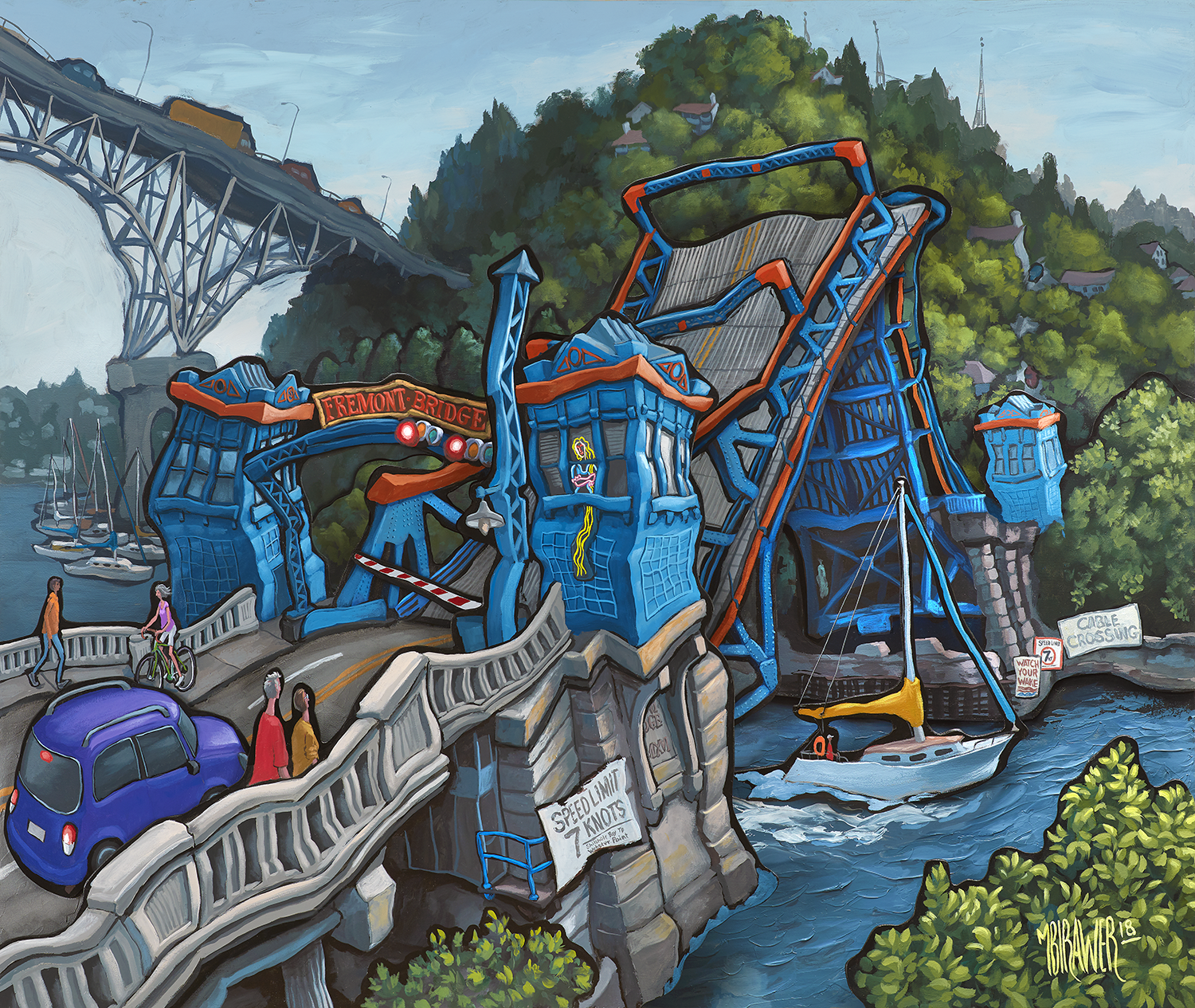 Fremont Bridge Original Painting