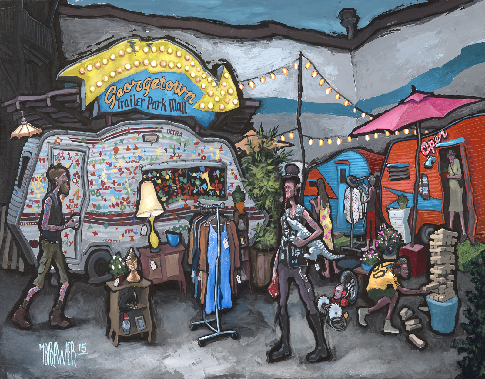 Georgetown Trailer Park Mall Original Painting