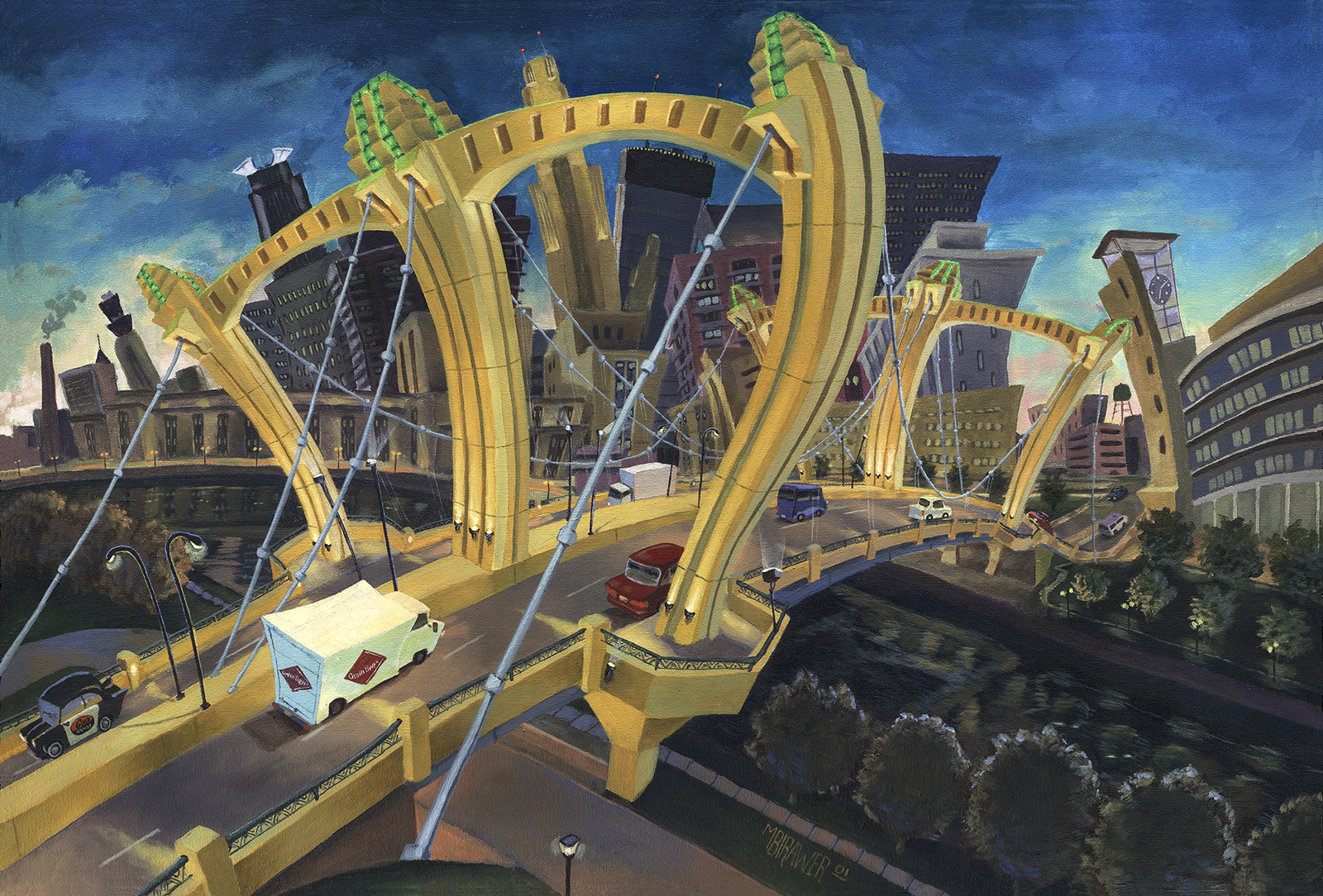 Hennepin Bridge Original Painting