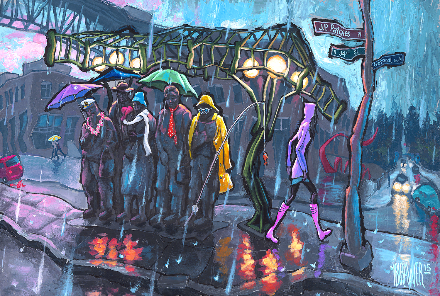 Waiting for the Interurban Original Painting