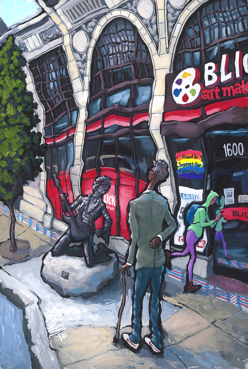 Jimi Lives! In Capitol Hill Original Painting