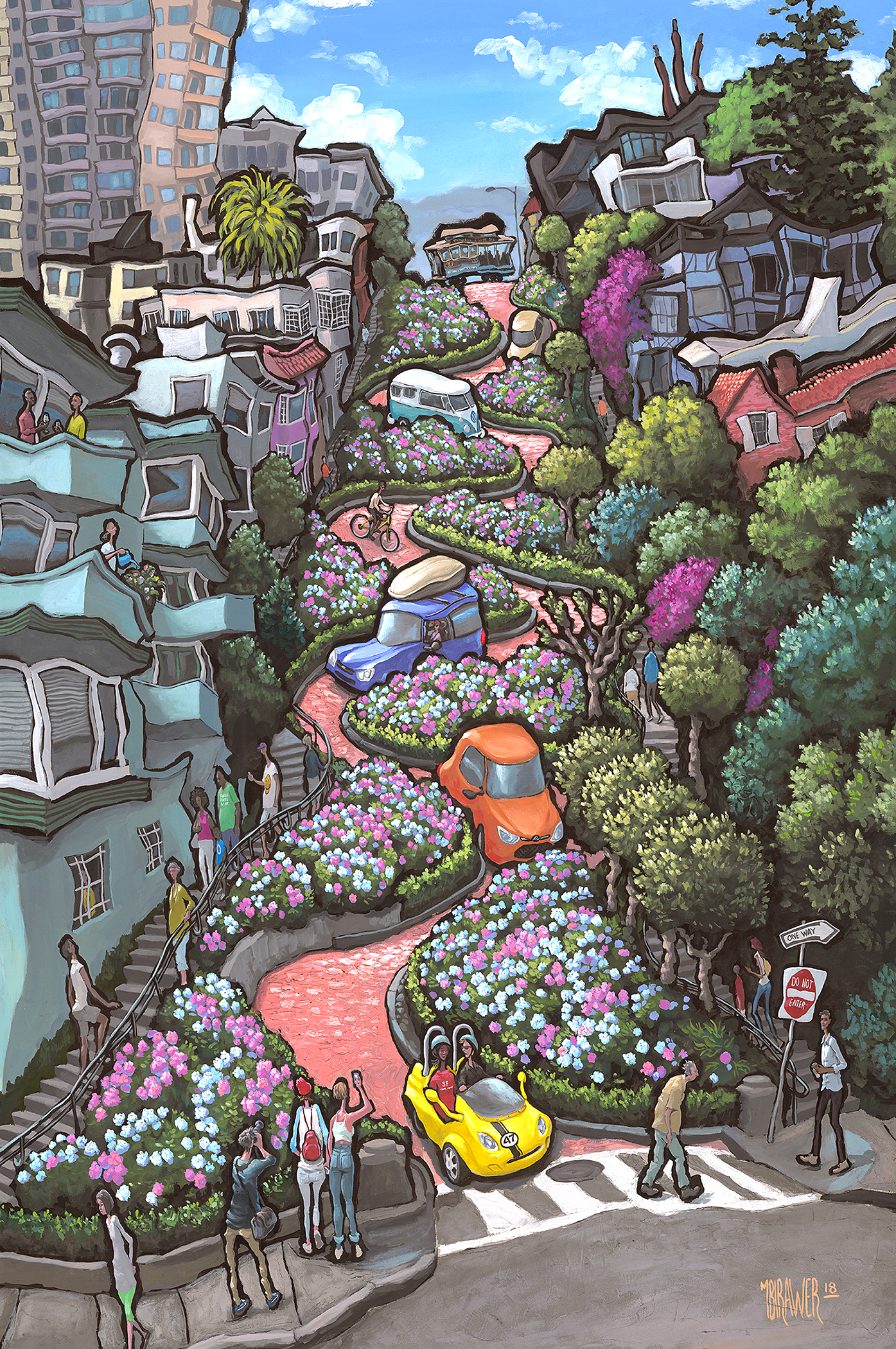Lombard Street Original Painting