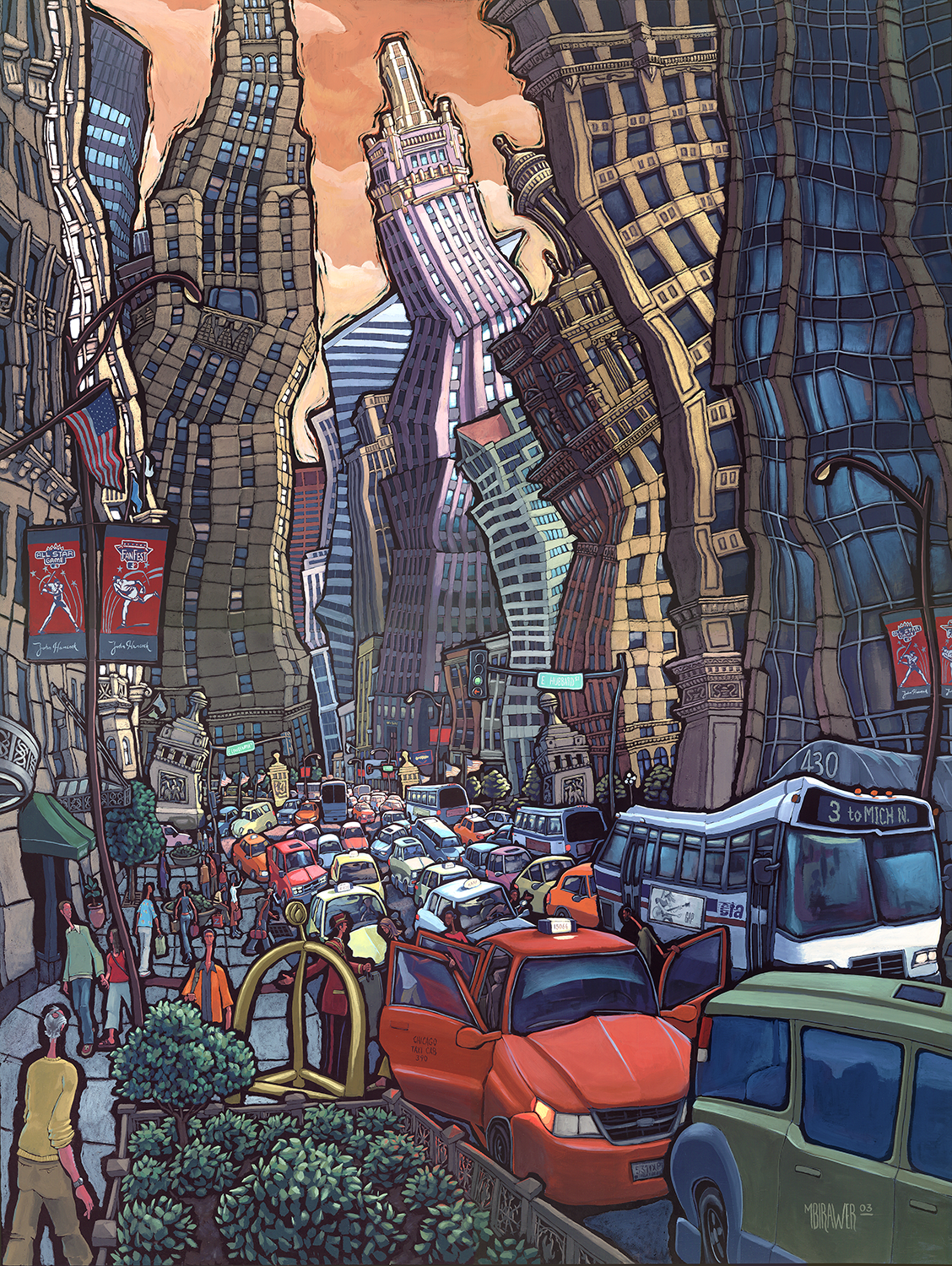 North Michigan Avenue Original Painting