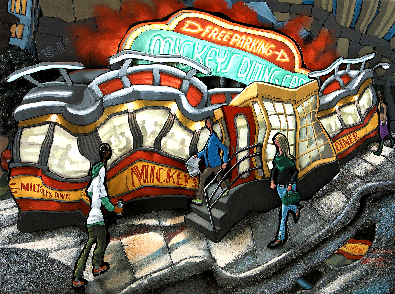 Mickey's Diner Original Painting