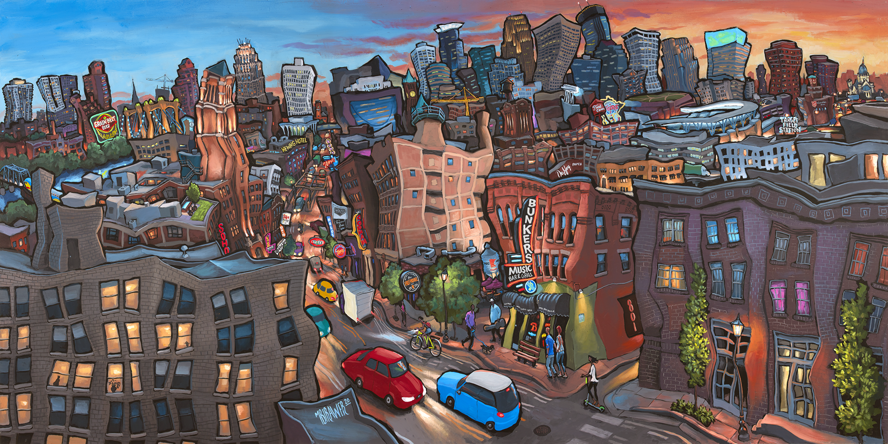 North Loop Minneapolis Original Painting - Michael Birawer