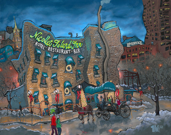 アート Nicollet Island Inn - Original Painting - Michael Birawer