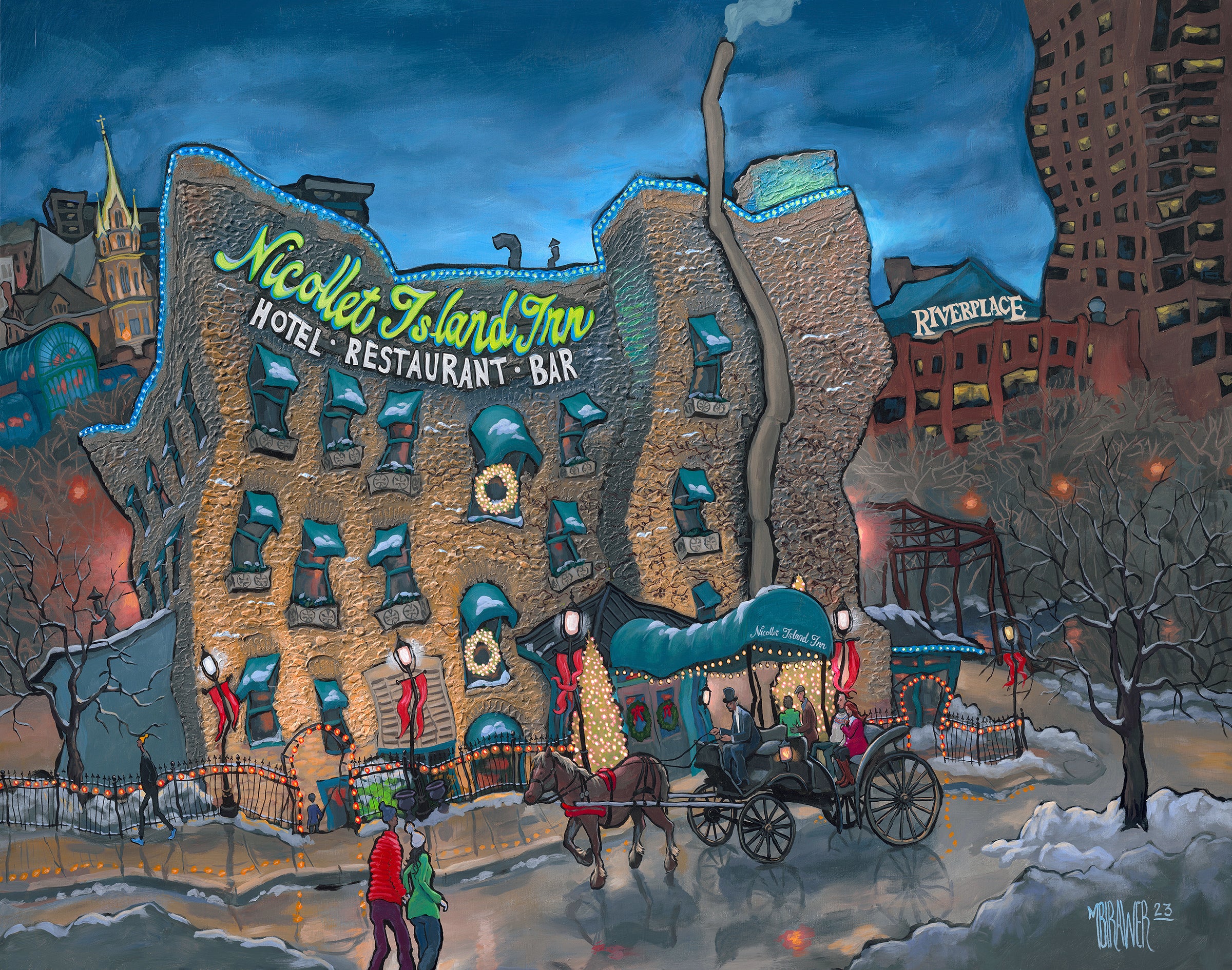 Nicollet Island Inn Original Painting AVAILABLE - Michael Birawer