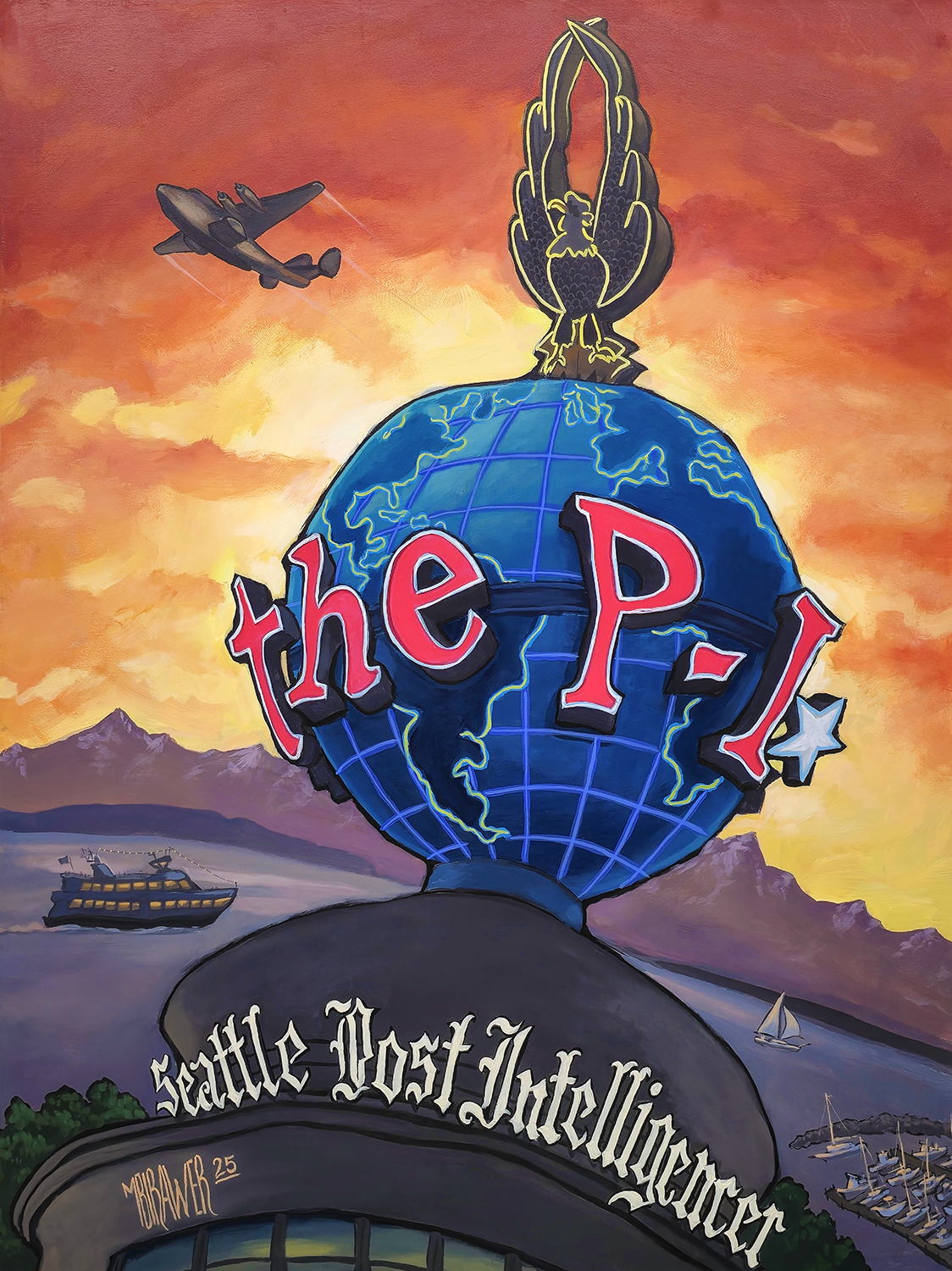 Seattle Post Intelligencer - Original Painting - Michael Birawer