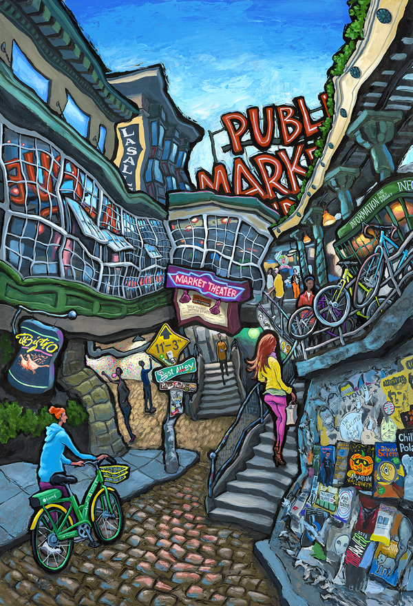 Post Alley Original Painting - Michael Birawer