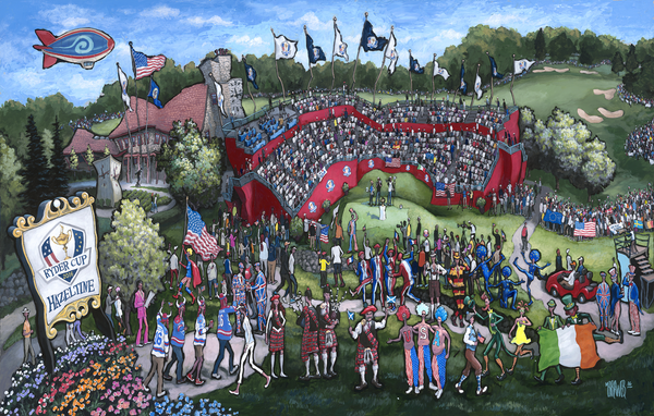 Ryder Cup 2016 Original Painting - Michael Birawer