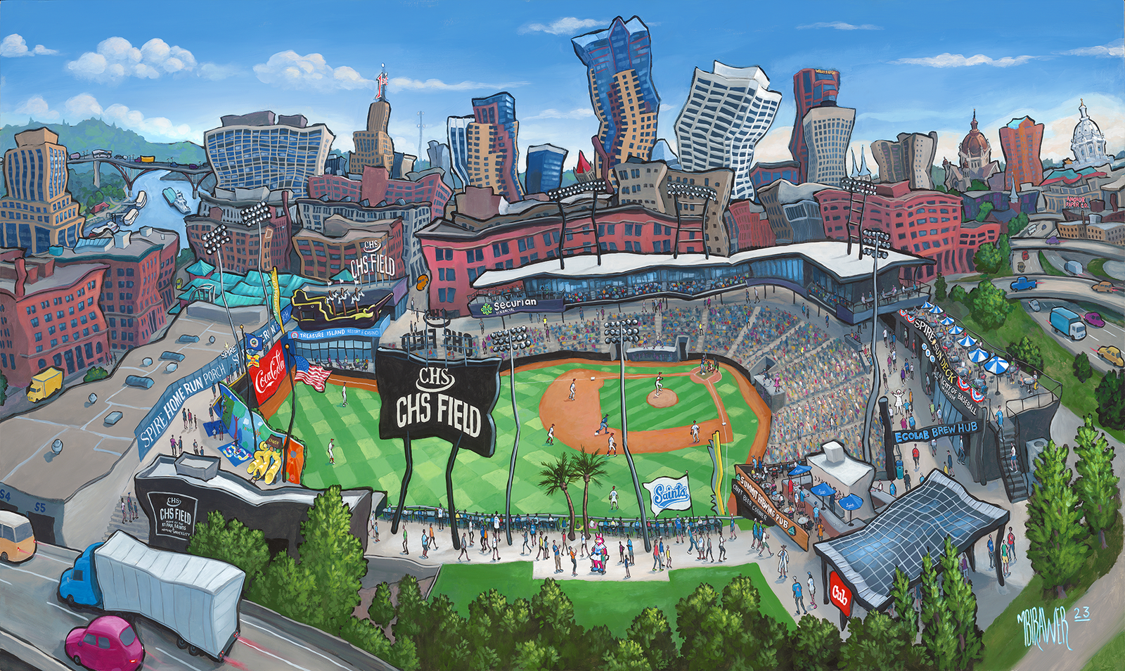 Home of the Saint Paul Saints Original Painting