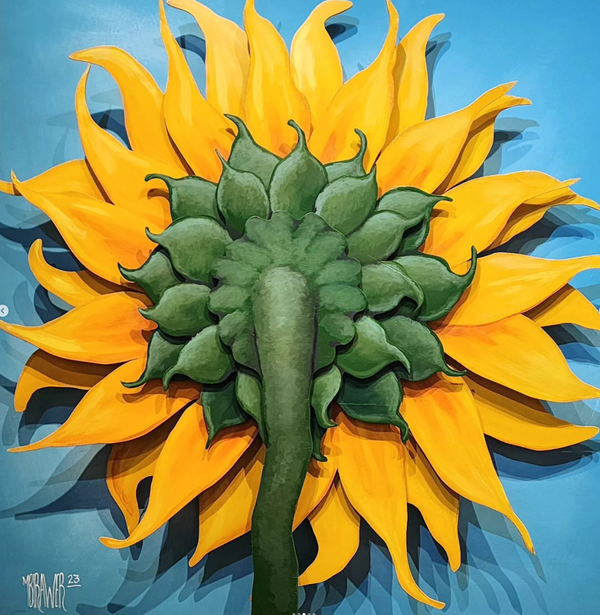 Sunflower Pop Outs Original Painting - Michael Birawer