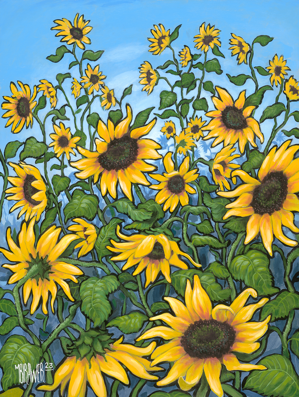 Field of Sunflowers Original Painting AVAILABLE - Michael Birawer