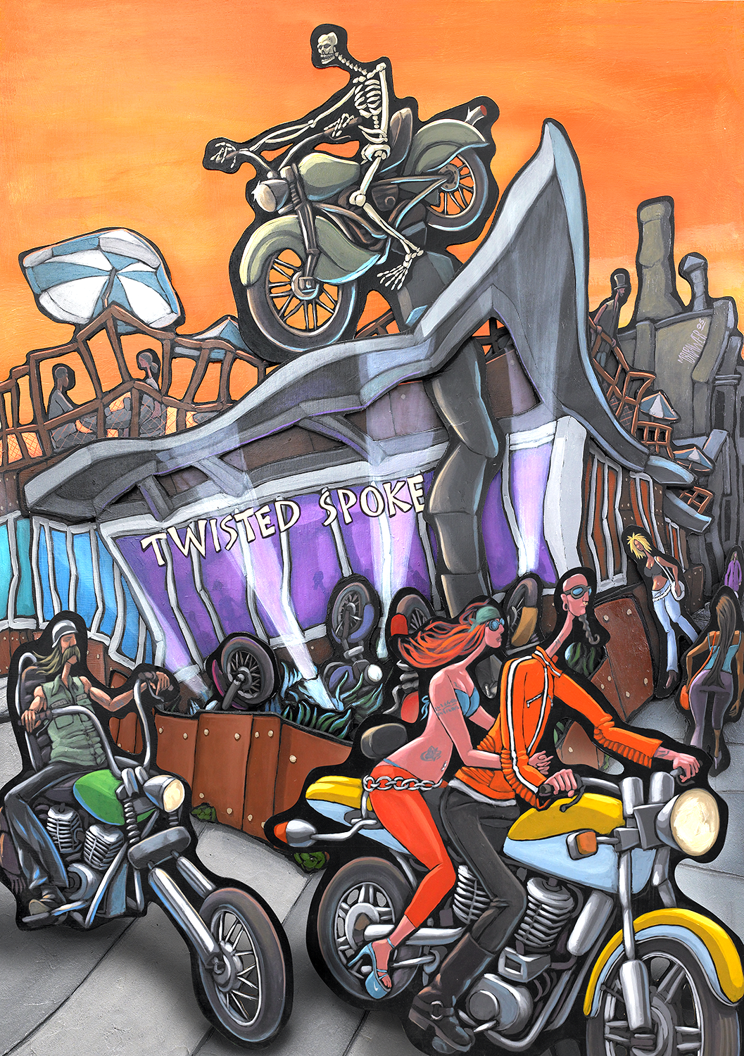 Twisted Spoke - Chicago Original Painting - Michael Birawer Twisted Spoke - Chicago Original Painting - Michael Birawer