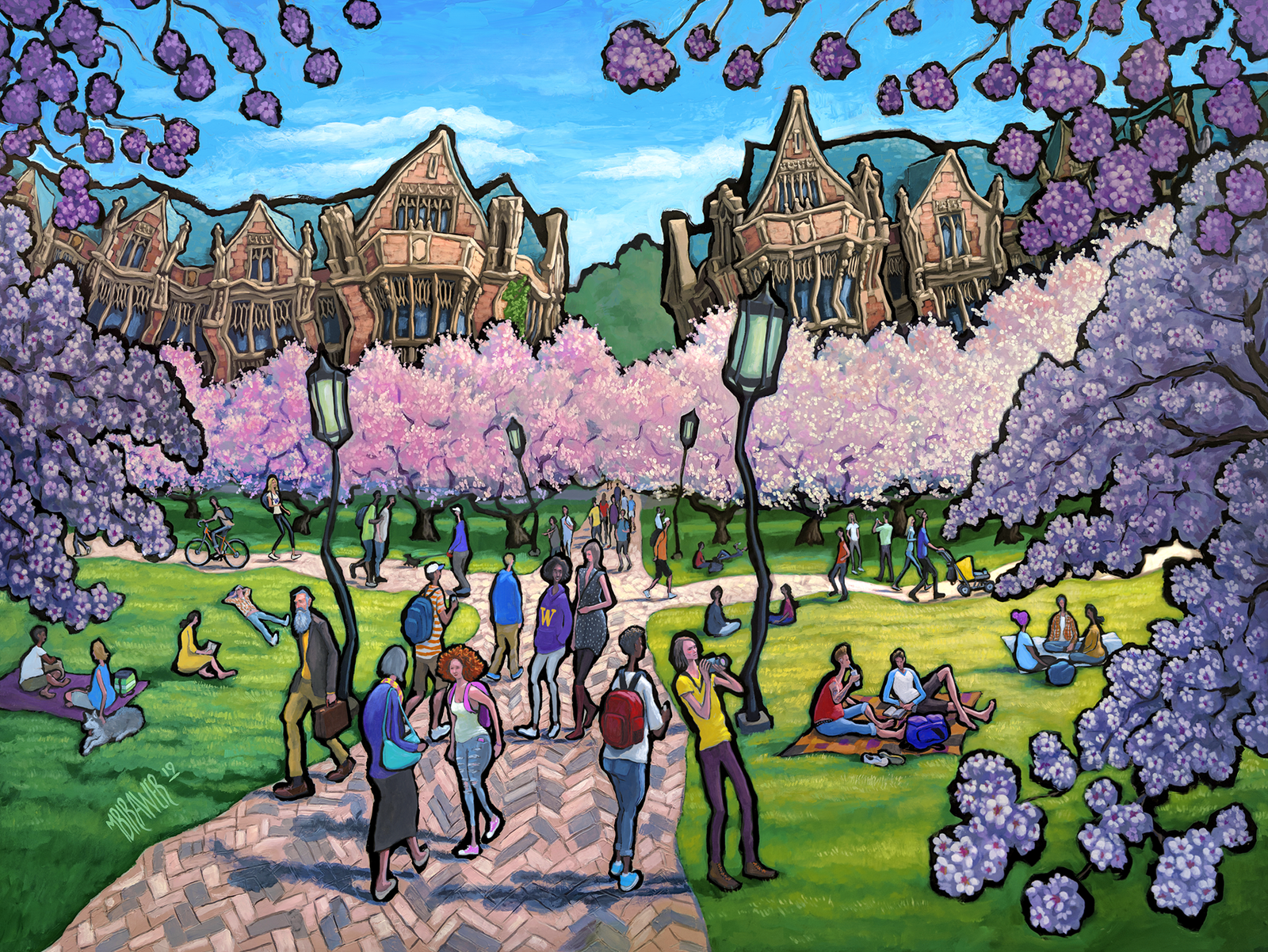 University of Washington - The Quad Original Painting