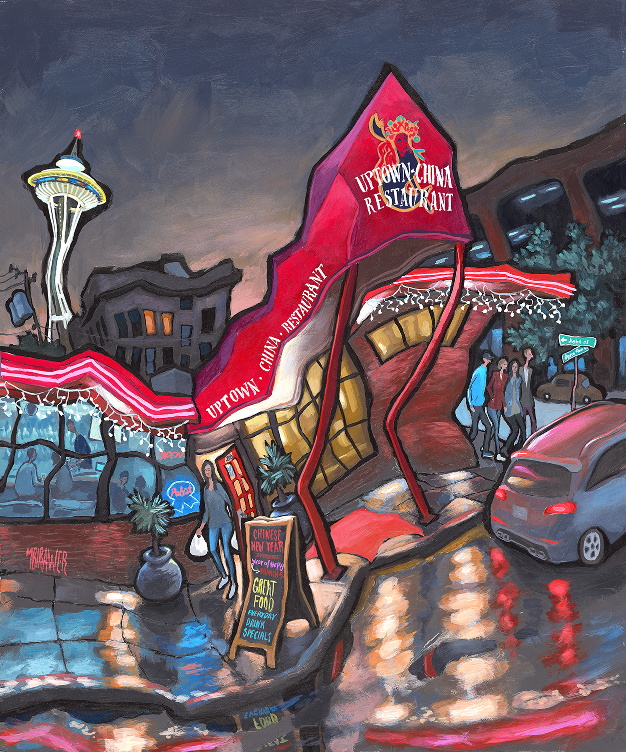 Uptown China Original Painting