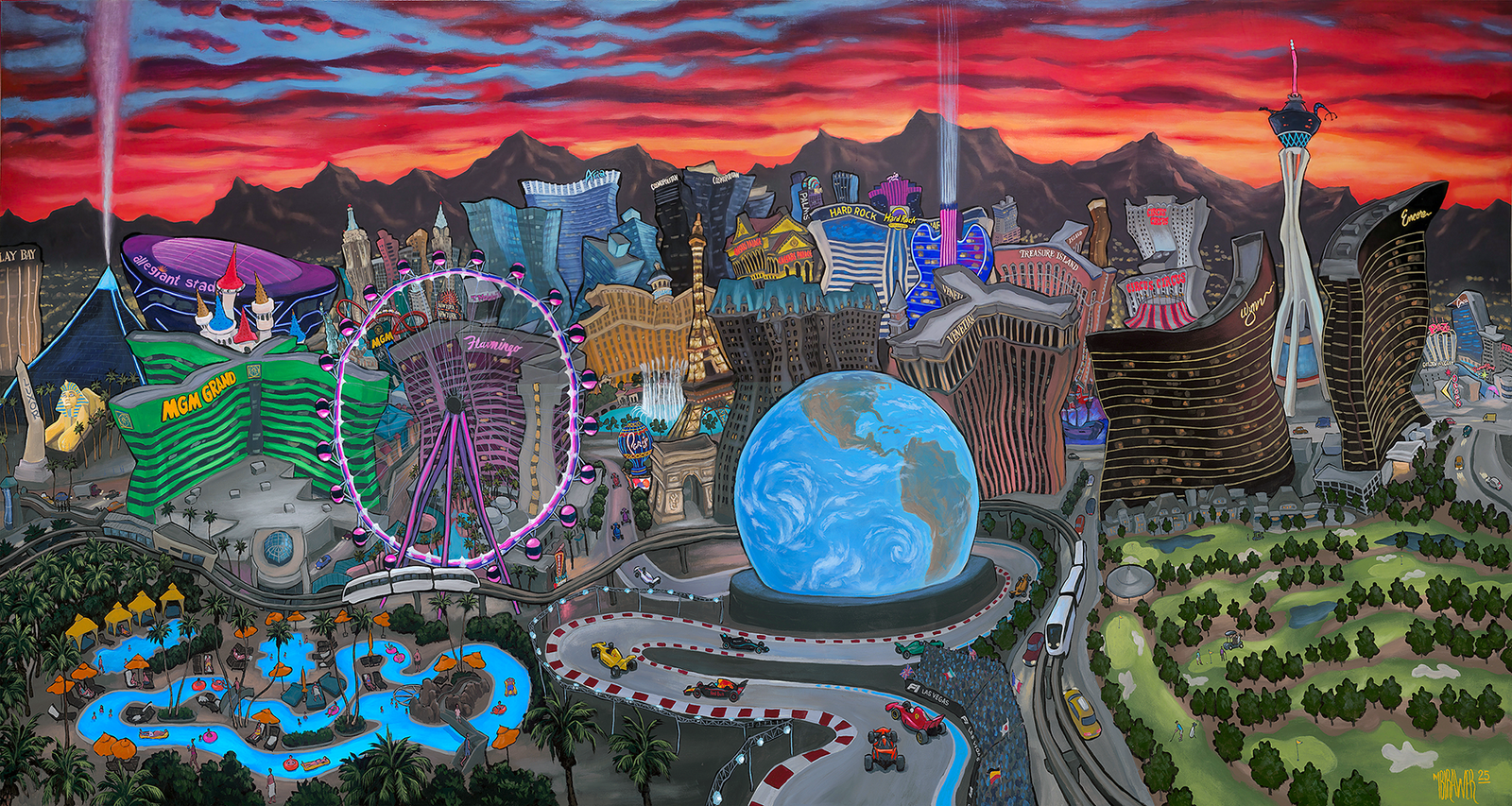 Las Vegas Skyline Original Painting