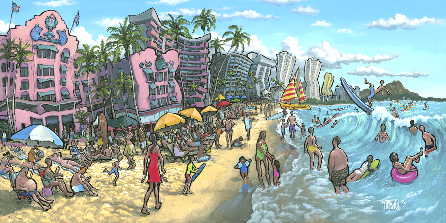 Waikiki Beach Original Painting