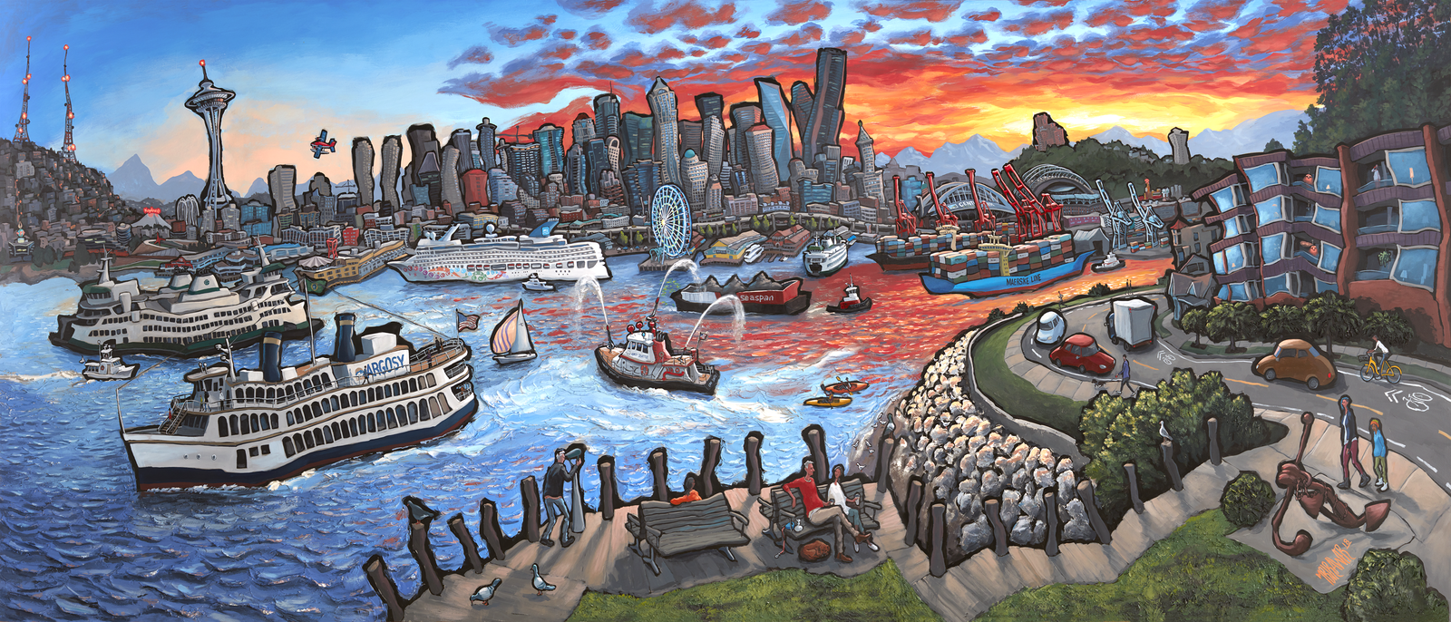 View from West Seattle Original Painting