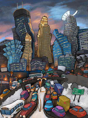 35W Into Downtown Original Painting