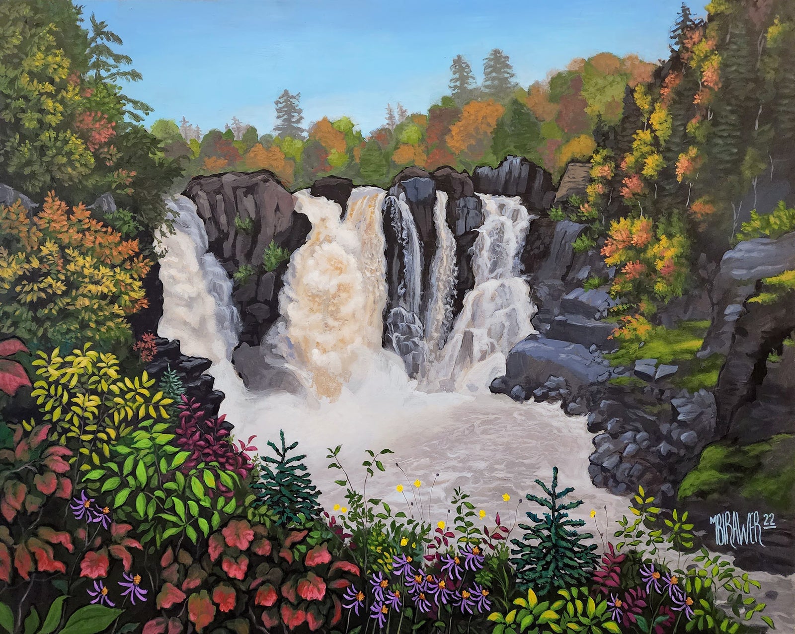 High Falls - Minnesota Original Painting